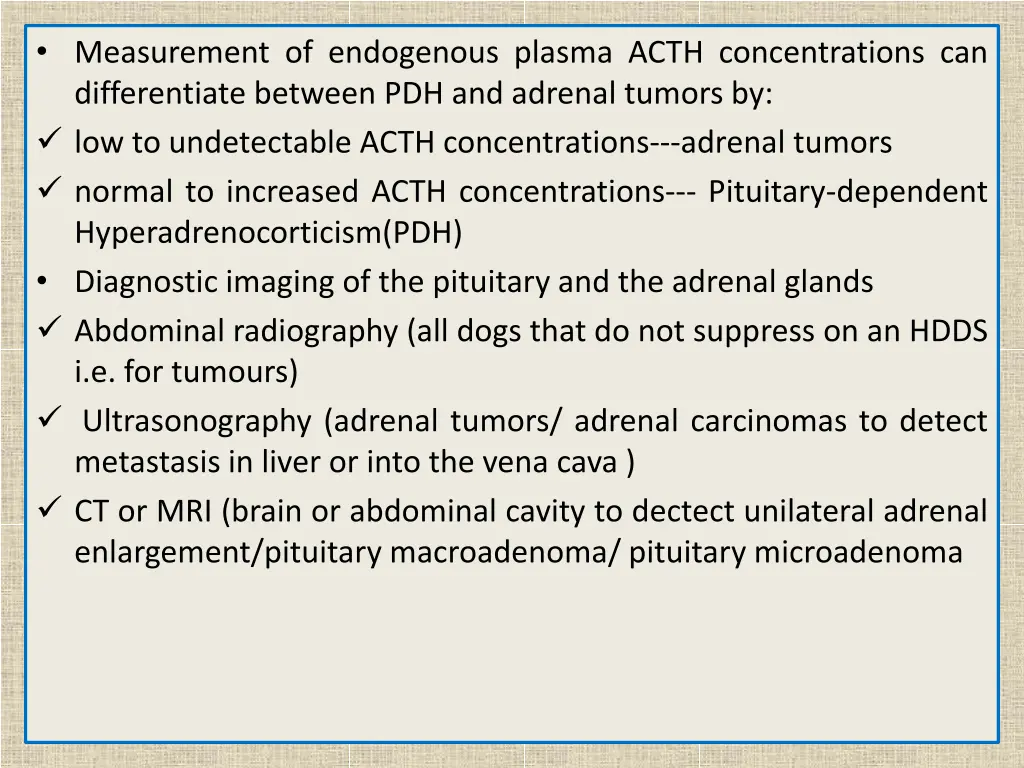 measurement of endogenous plasma acth