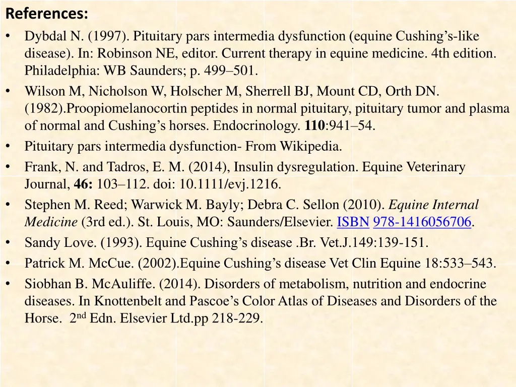 references dybdal n 1997 pituitary pars