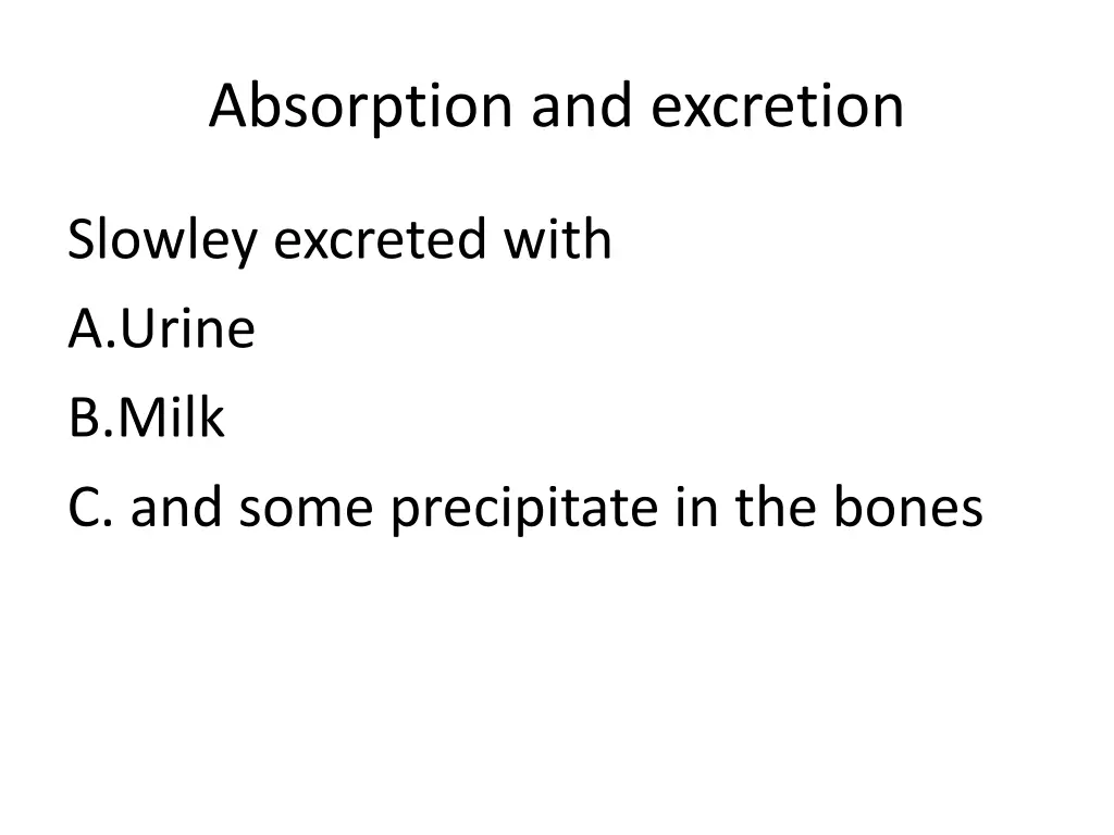 absorption and excretion 1