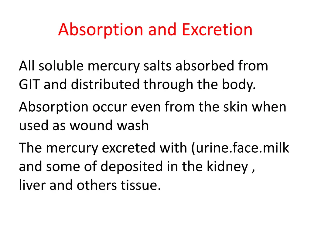 absorption and excretion 2