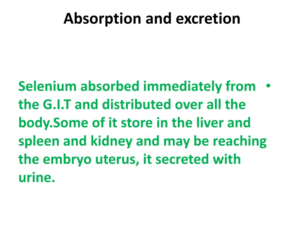 absorption and excretion 3