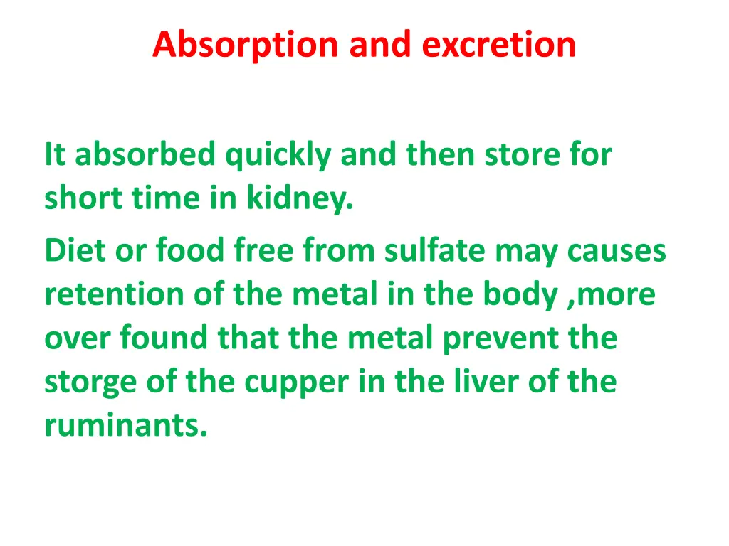 absorption and excretion 4