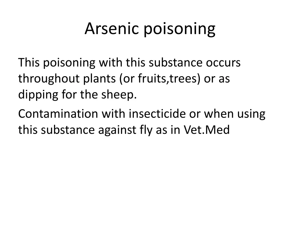 arsenic poisoning