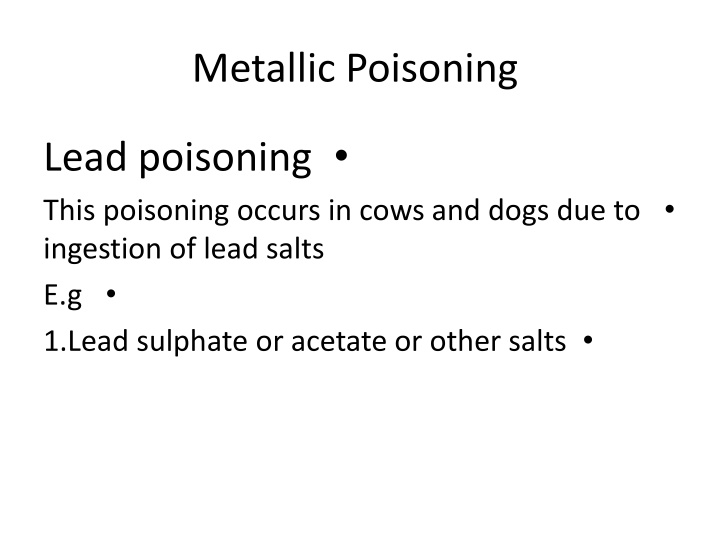 metallic poisoning