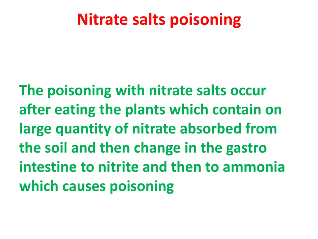 nitrate salts poisoning