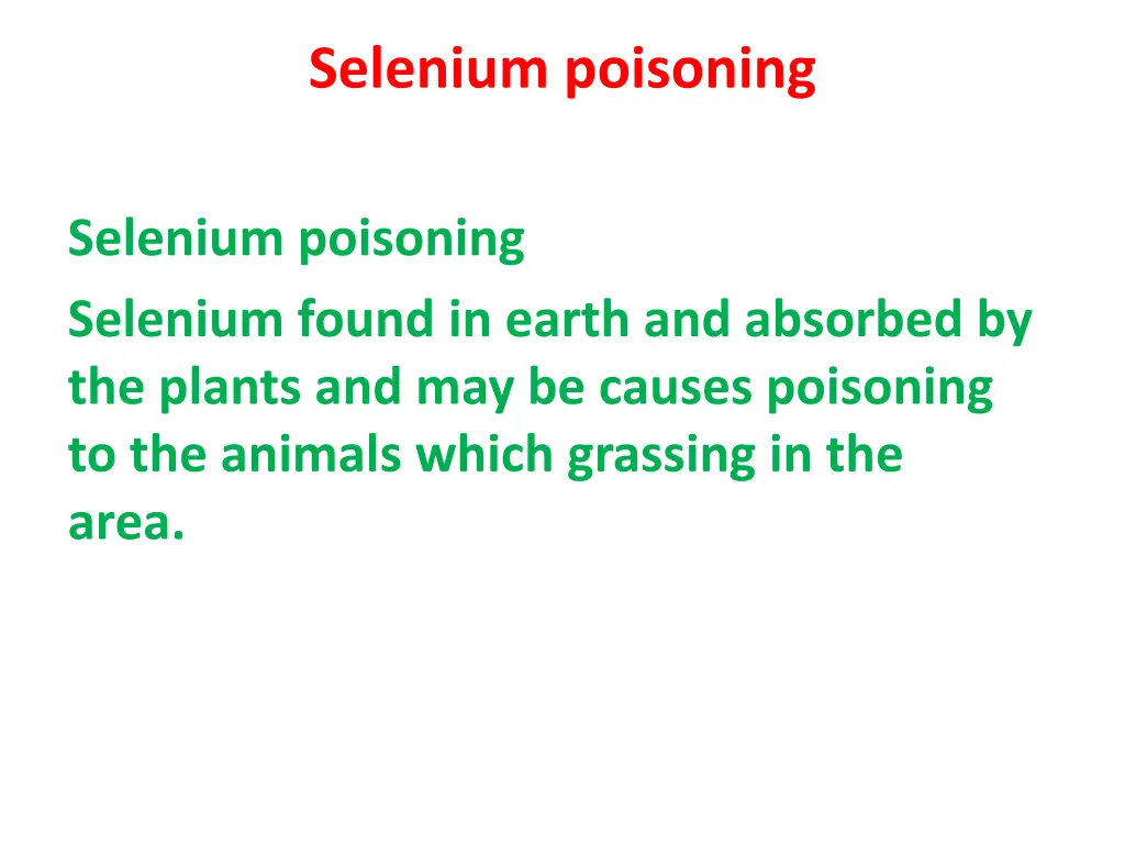 selenium poisoning