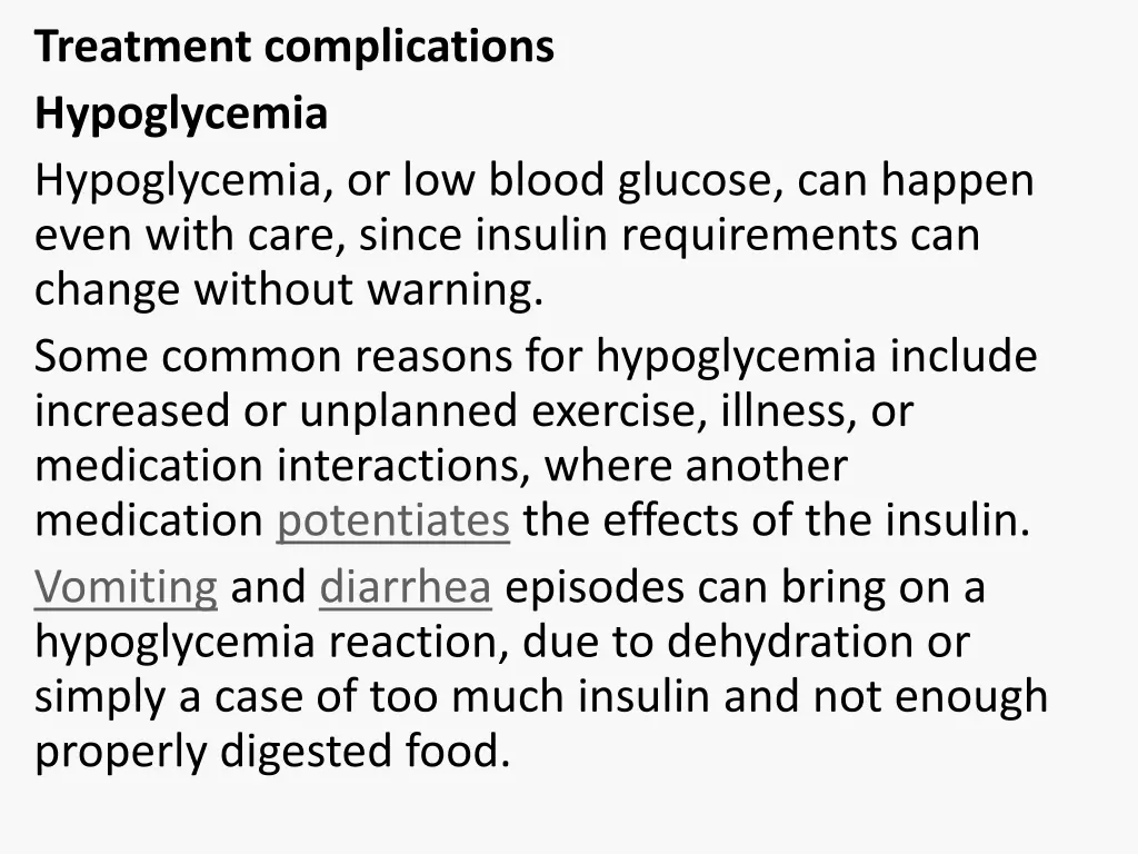 treatment complications hypoglycemia hypoglycemia