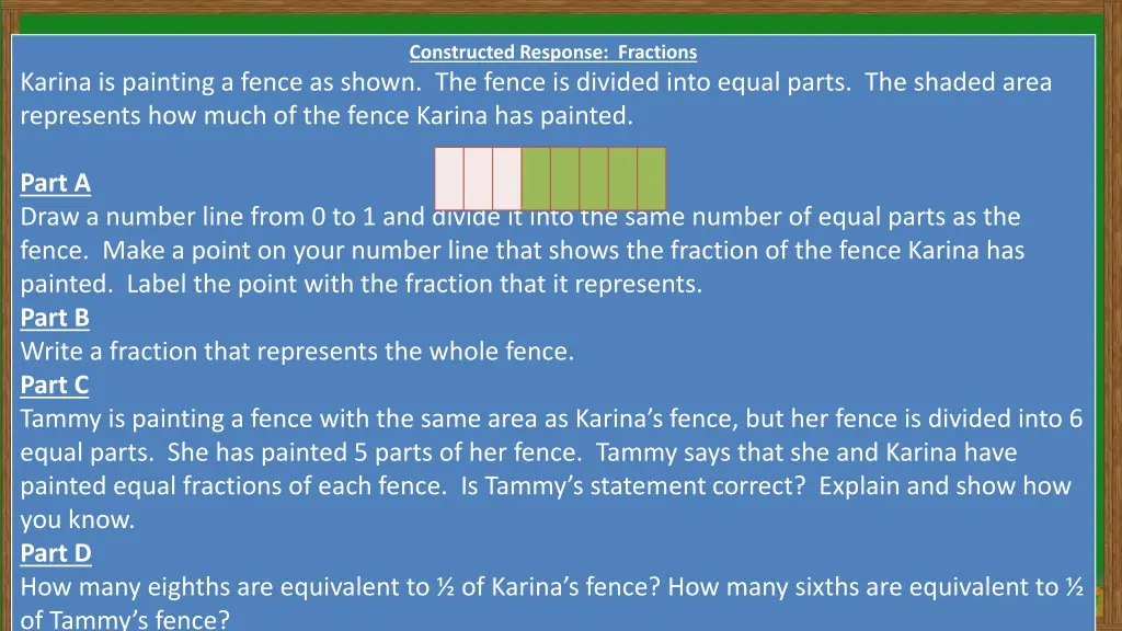 constructed response fractions