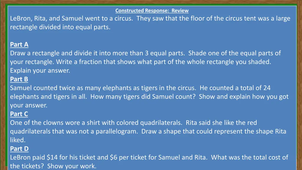 constructed response review