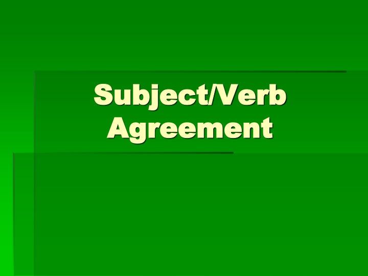 subject verb subject verb agreement agreement