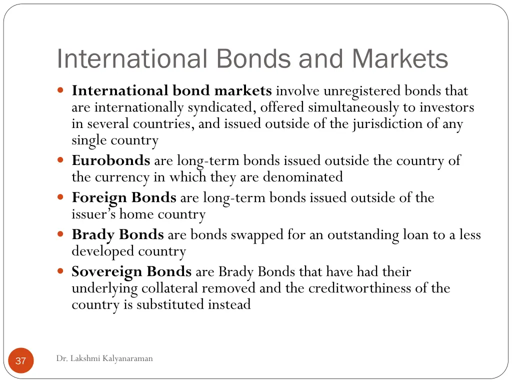 international bonds and markets