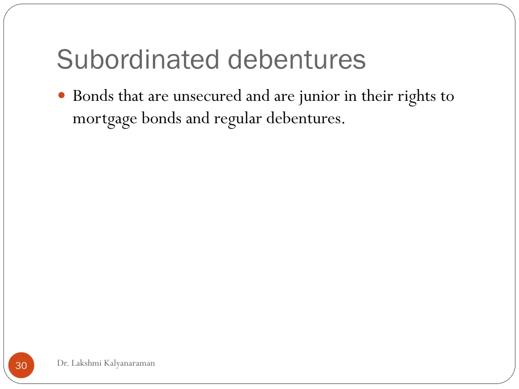 subordinated debentures