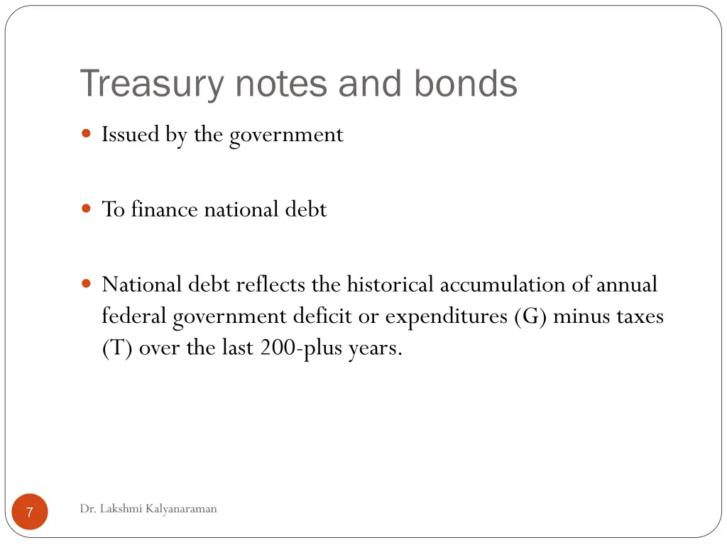 treasury notes and bonds