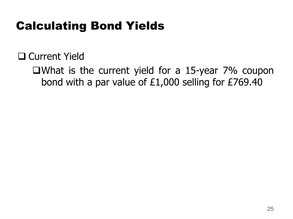 calculating bond yields 1