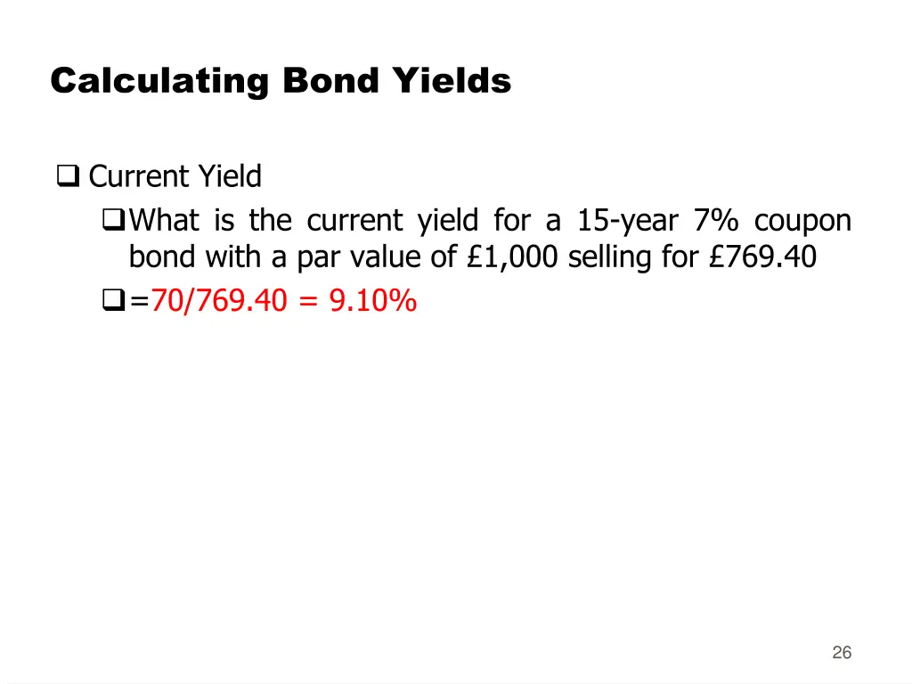 calculating bond yields 2