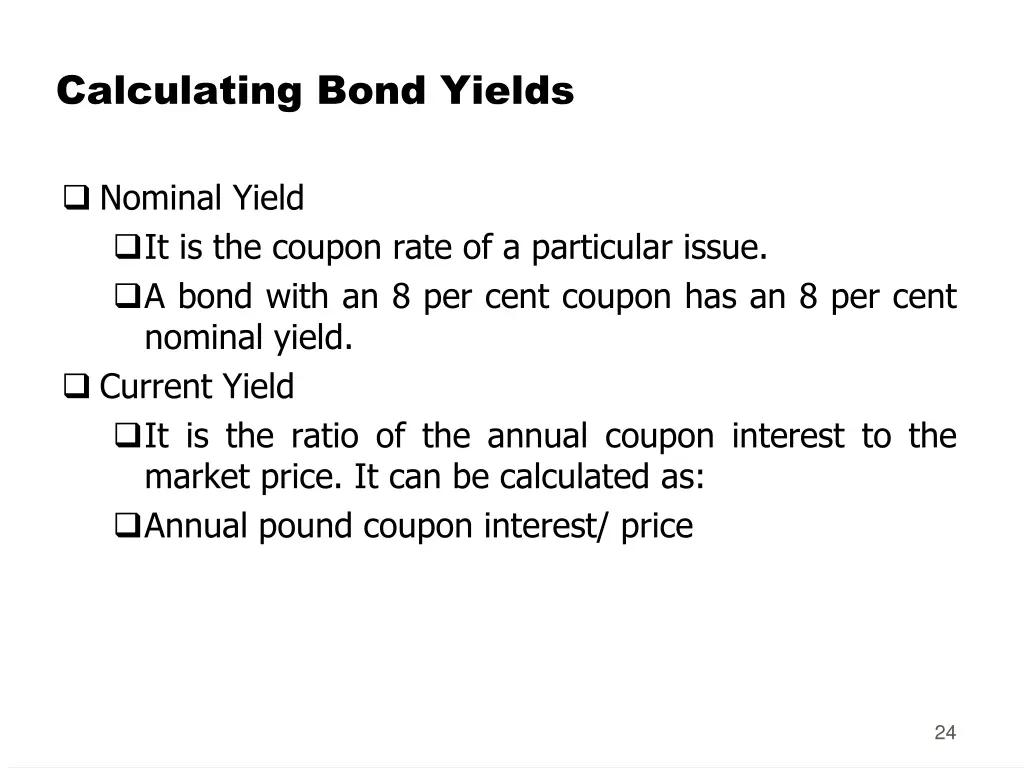 calculating bond yields