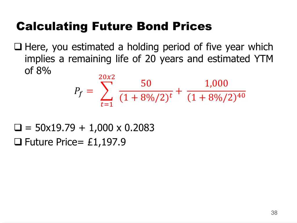 calculating future bond prices 2