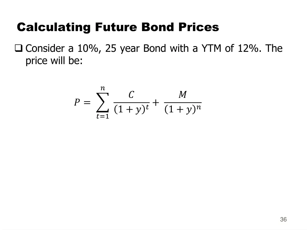 calculating future bond prices