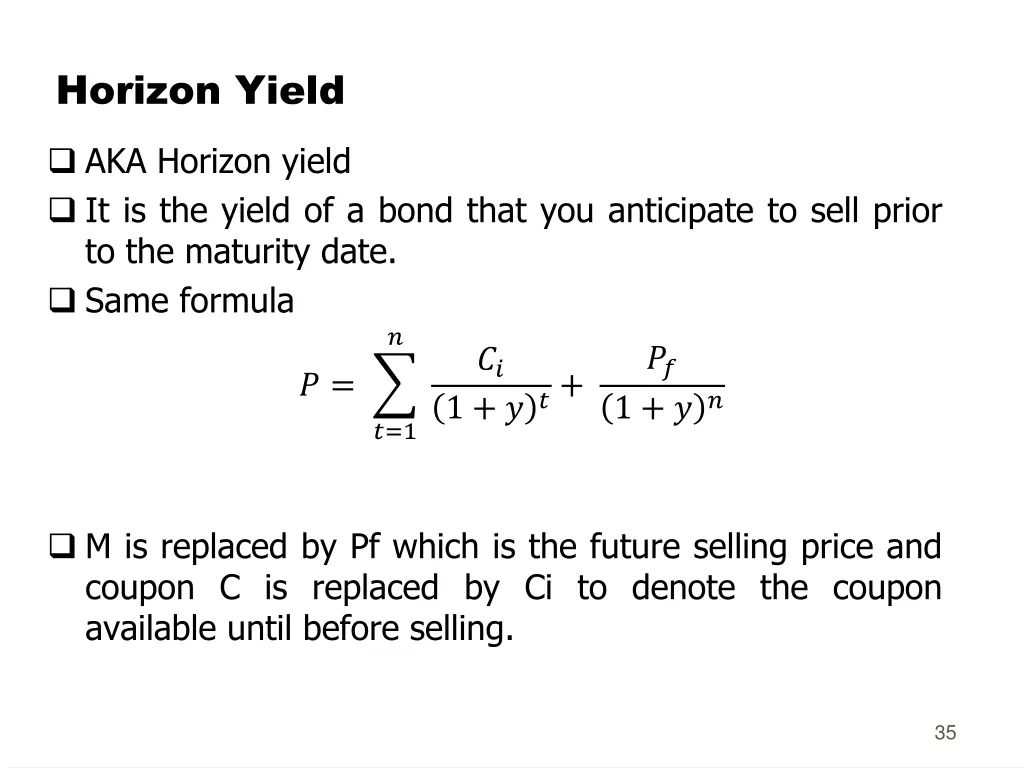 horizon yield