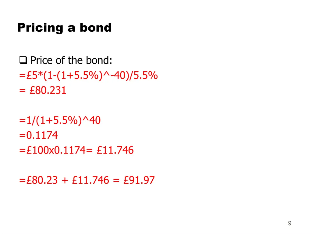 pricing a bond 6