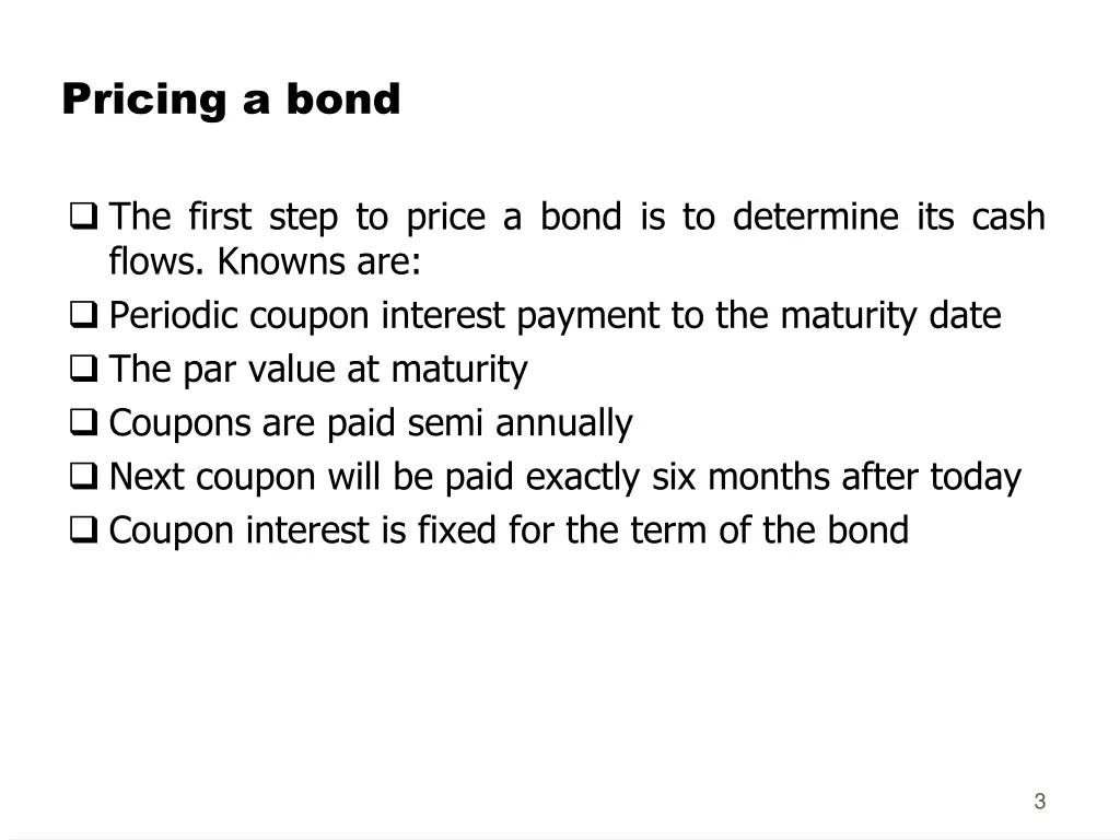 pricing a bond