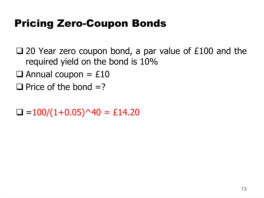 pricing zero coupon bonds 2