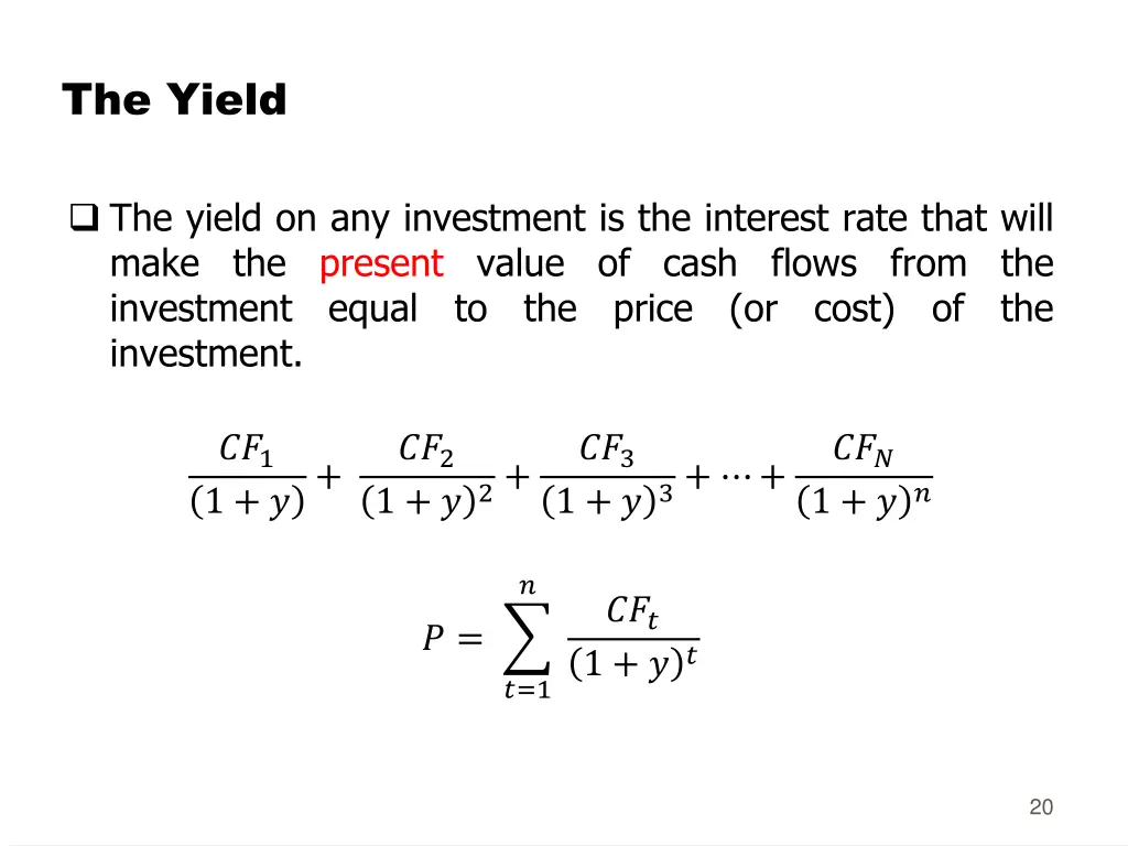 the yield 1