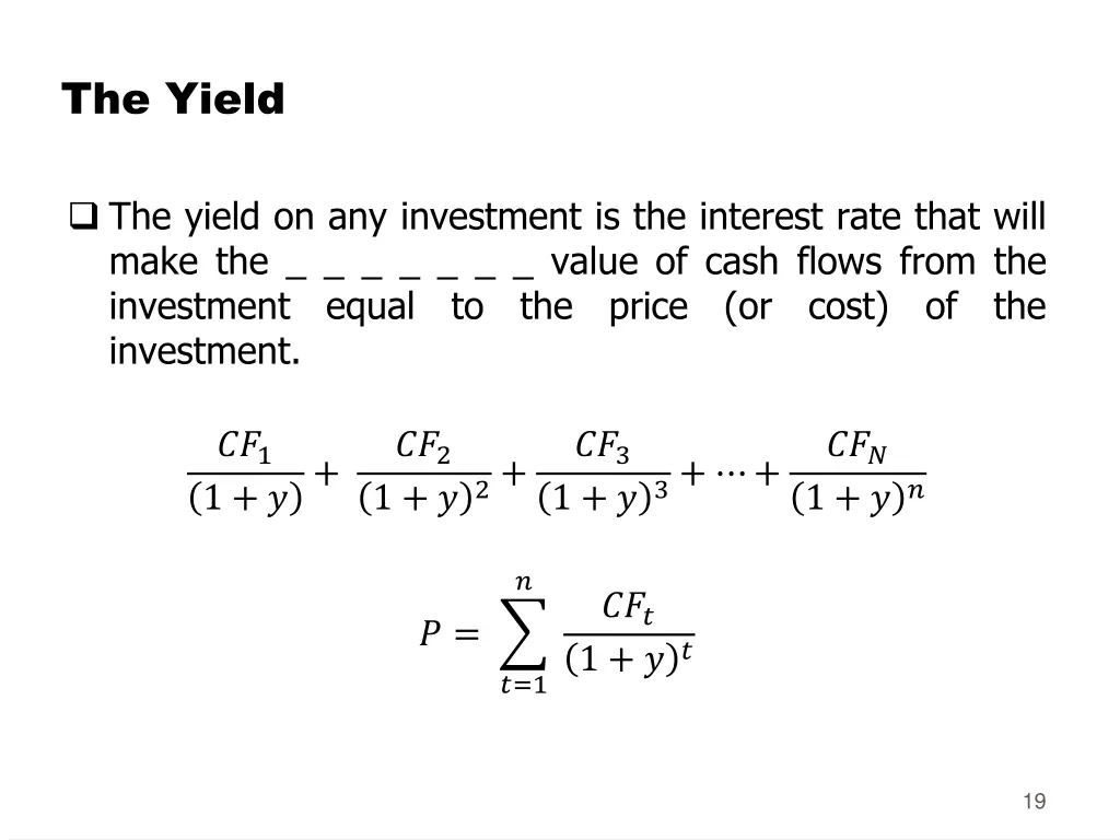 the yield