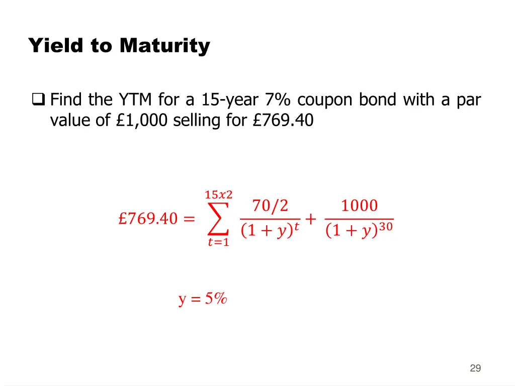 yield to maturity 2