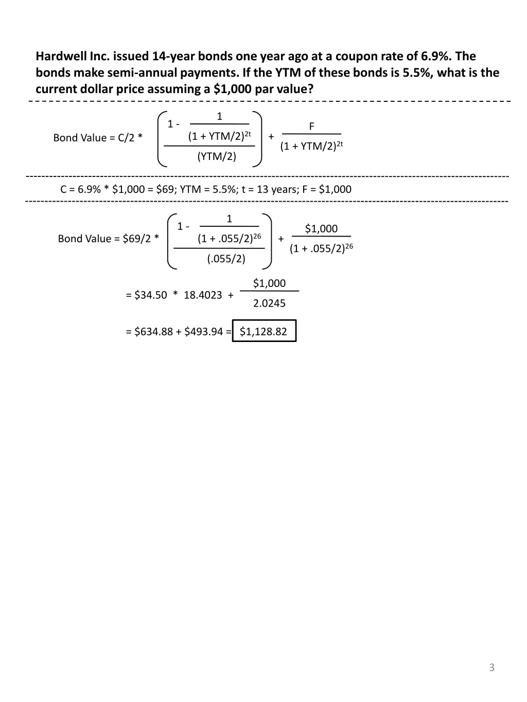 hardwell inc issued 14 year bonds one year