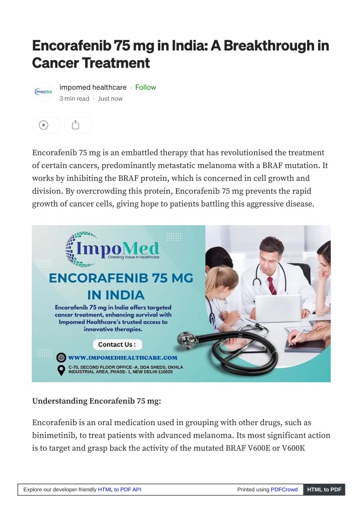 encorafenib 75 mg in india a breakthrough