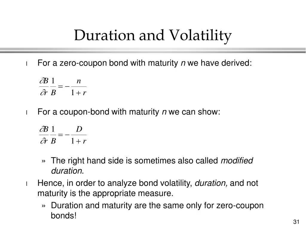 duration and volatility