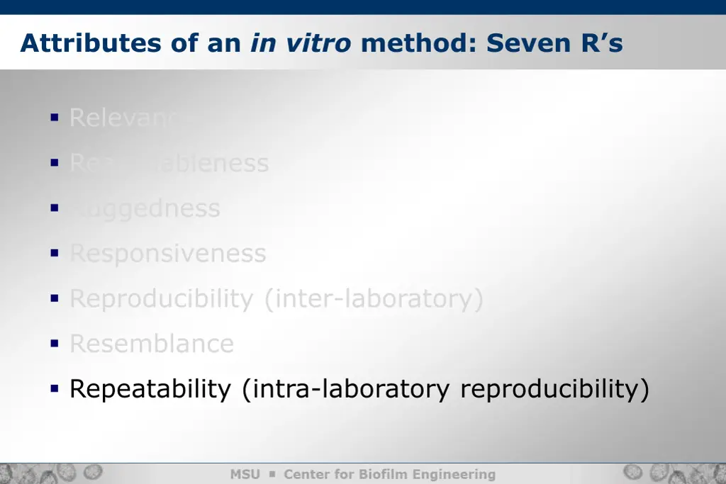 attributes of an in vitro method seven r s 2