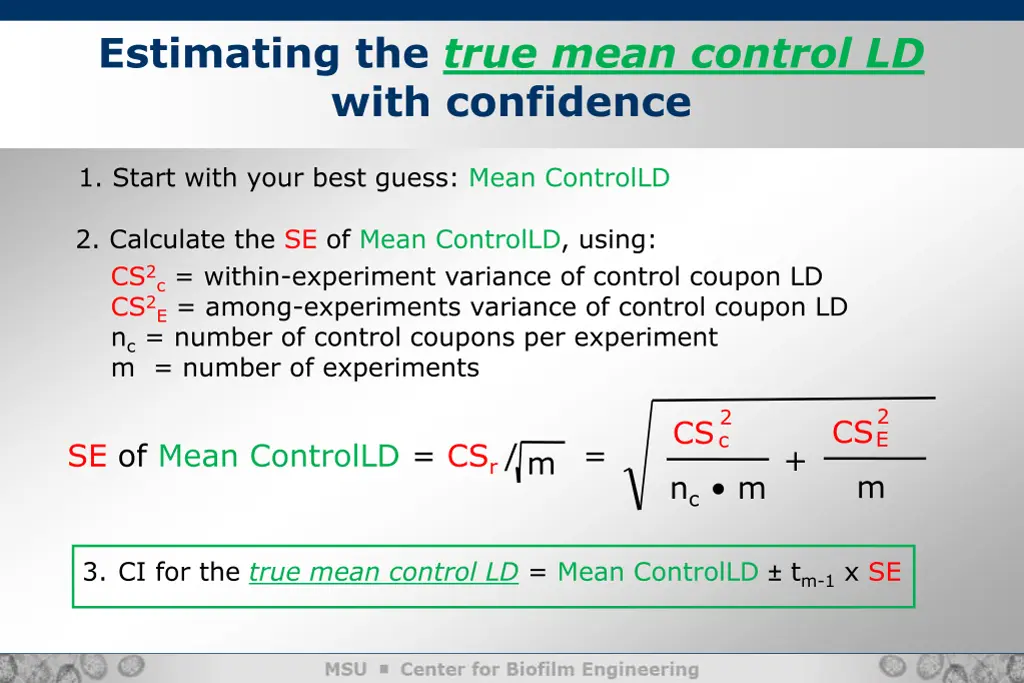 estimating the true mean control ld with