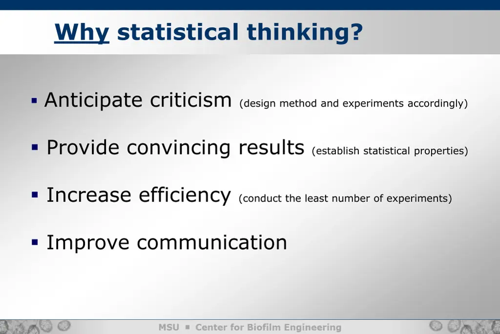 why statistical thinking