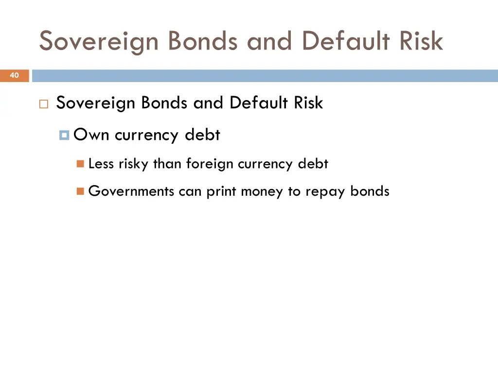 sovereign bonds and default risk 1