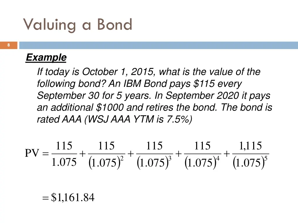 valuing a bond 2