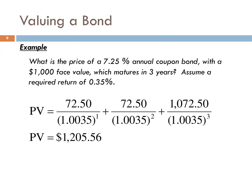 valuing a bond 3