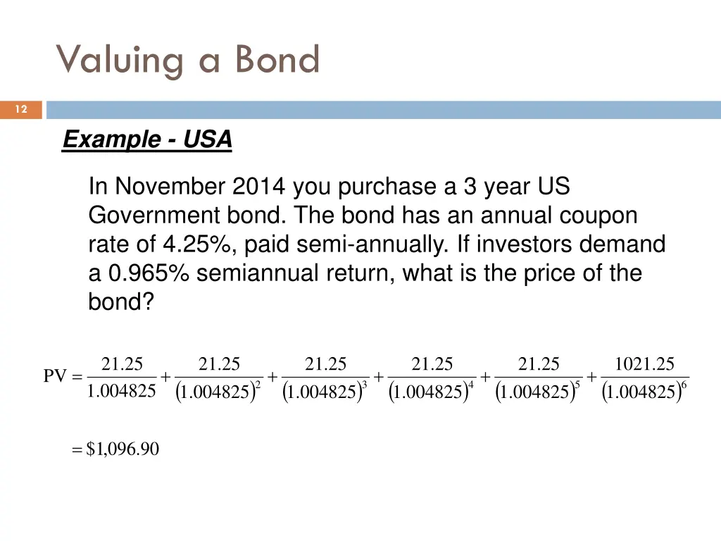 valuing a bond 6