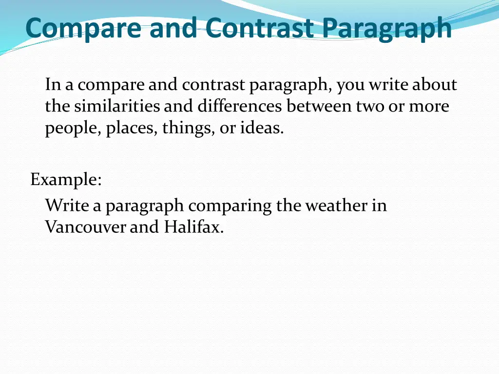 compare and contrast paragraph