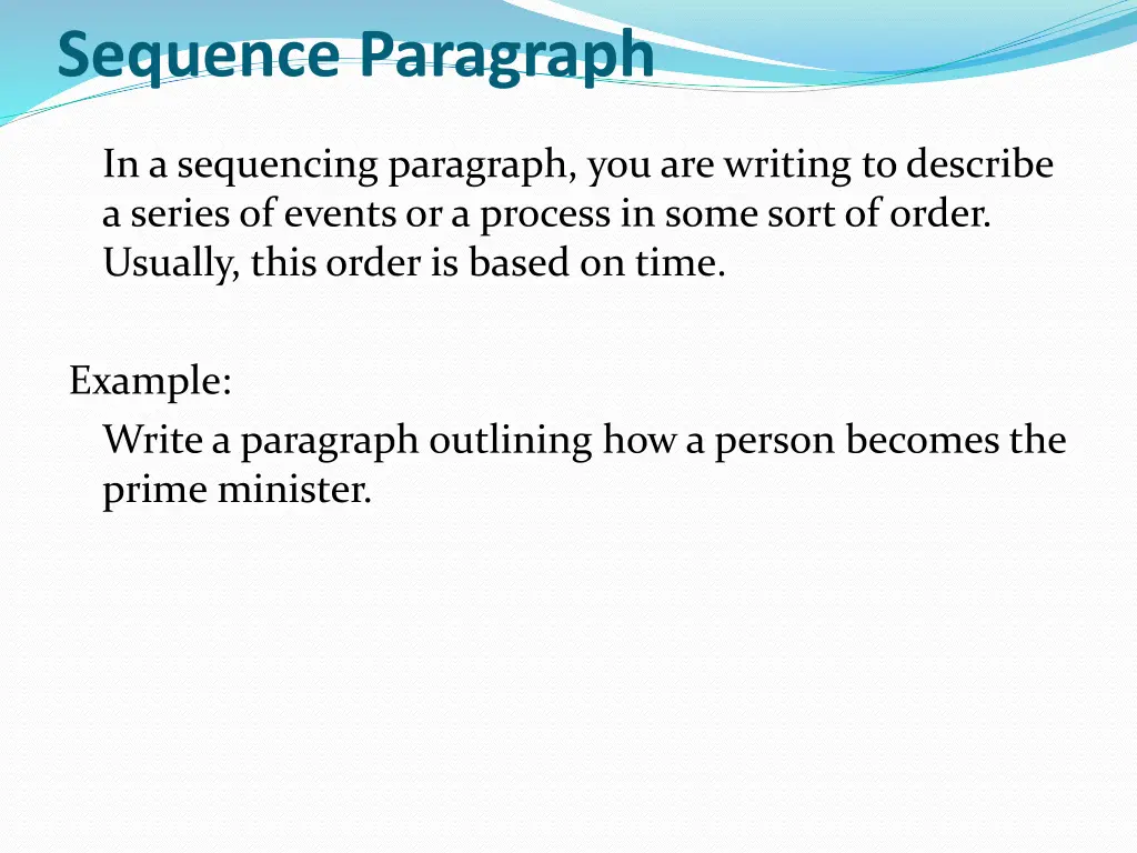 sequence paragraph