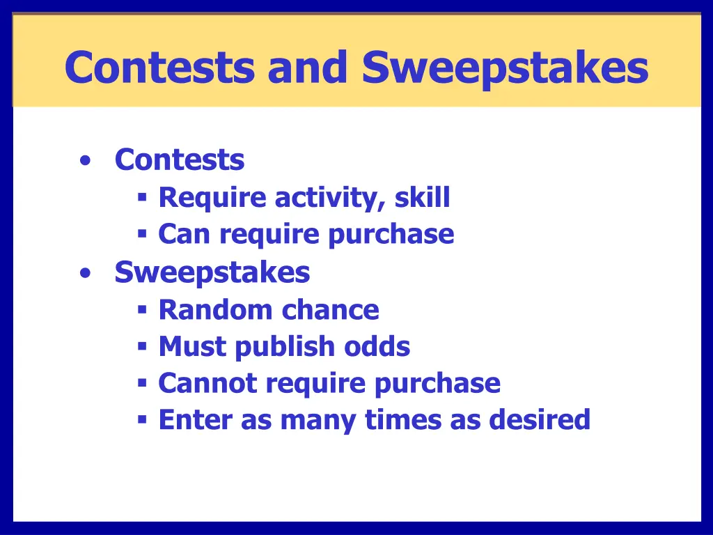 contests and sweepstakes