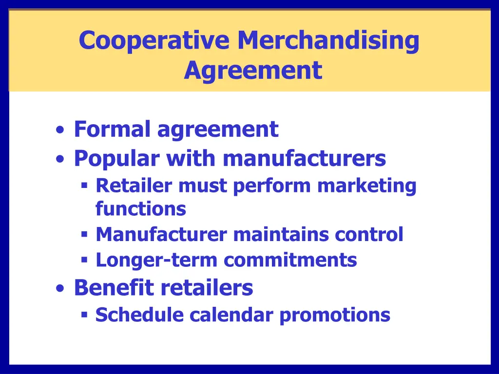 cooperative merchandising agreement