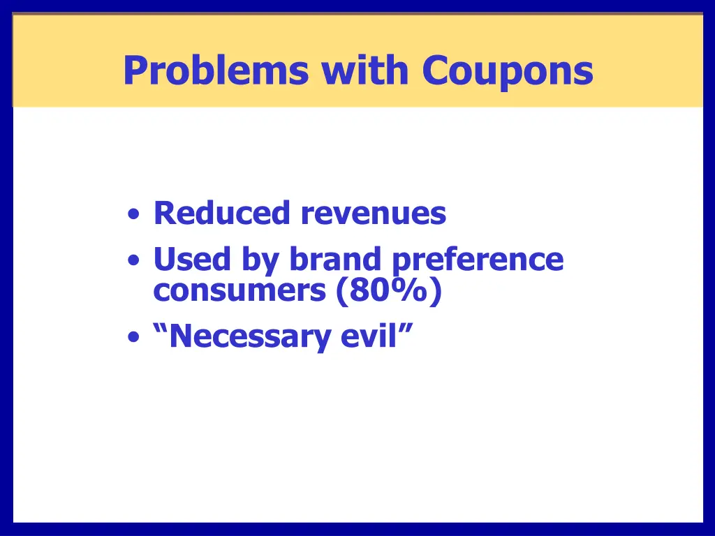 problems with coupons