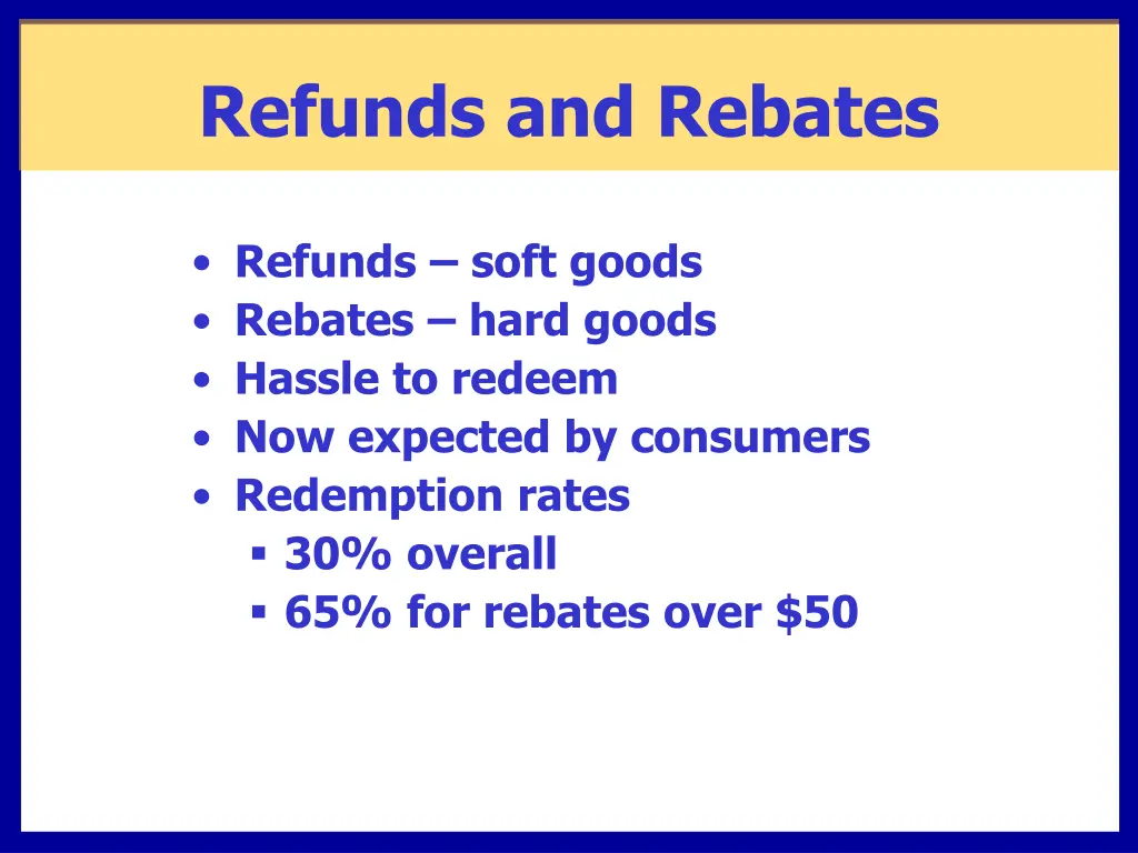 refunds and rebates