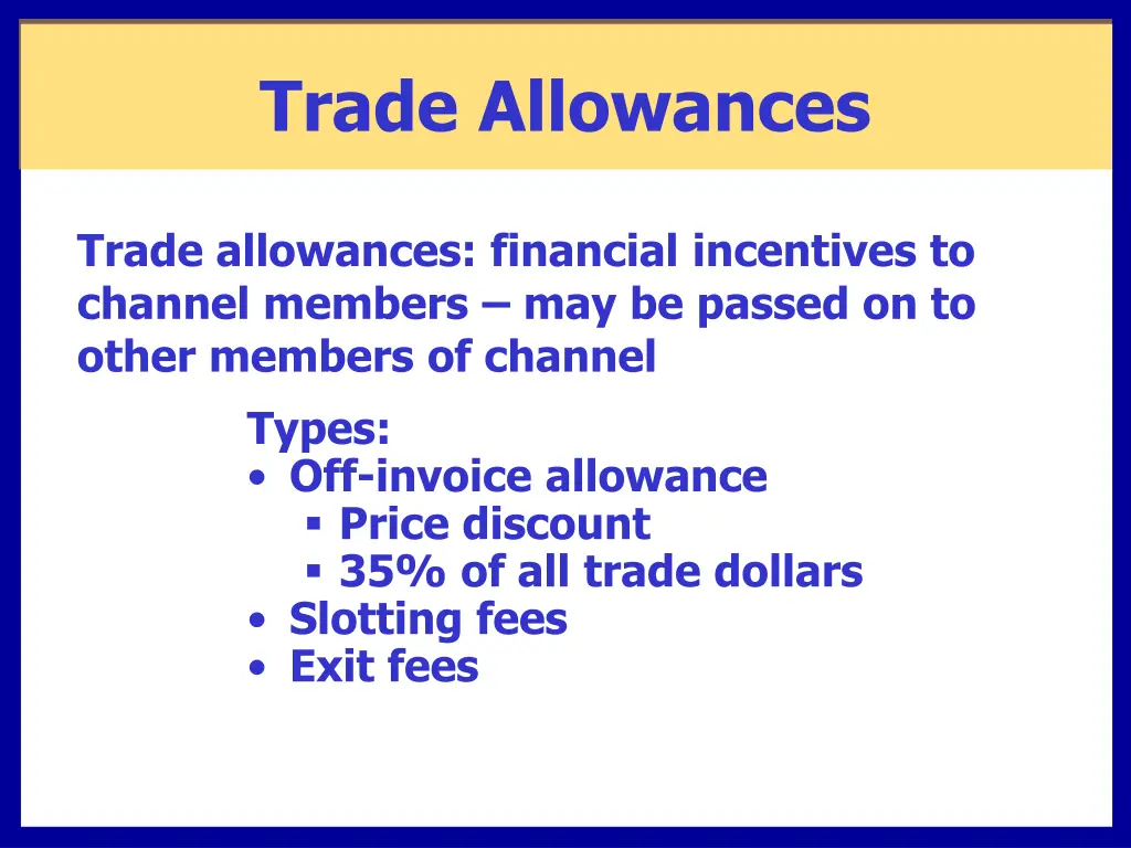 trade allowances