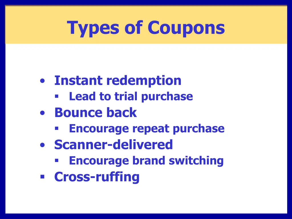 types of coupons