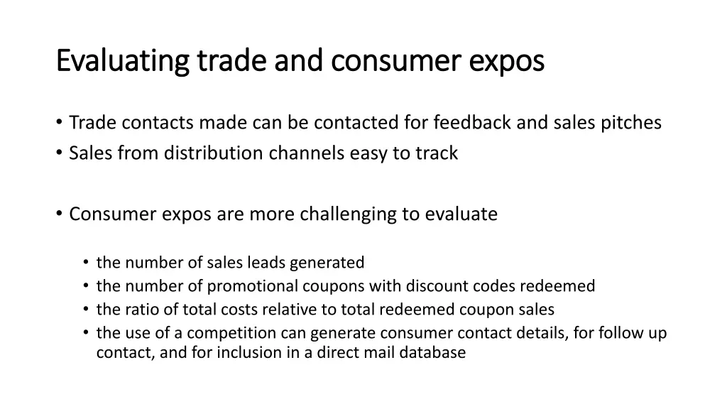 evaluating trade and consumer expos evaluating