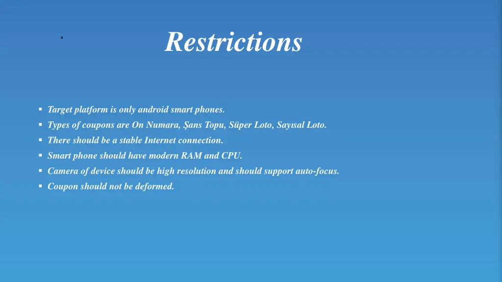 restrictions