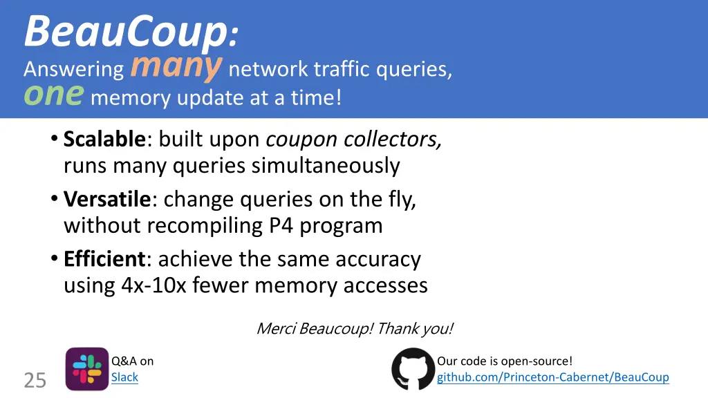 beaucoup answering many network traffic queries